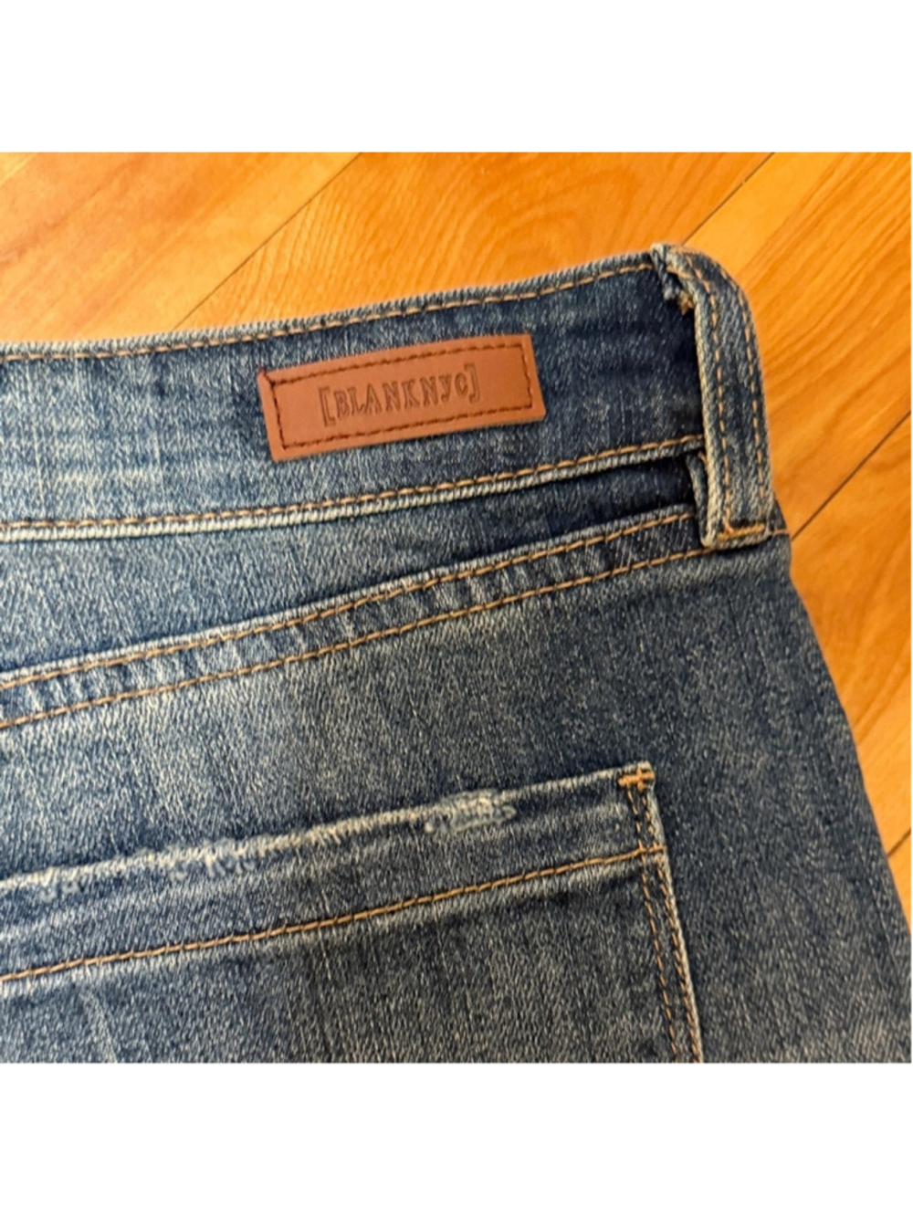 NWT Blank NYC Indigo Distressed Jean Shorts - Picture 7 of 10